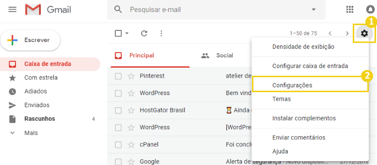 Como importar uma conta do Yahoo Mail para o Gmail